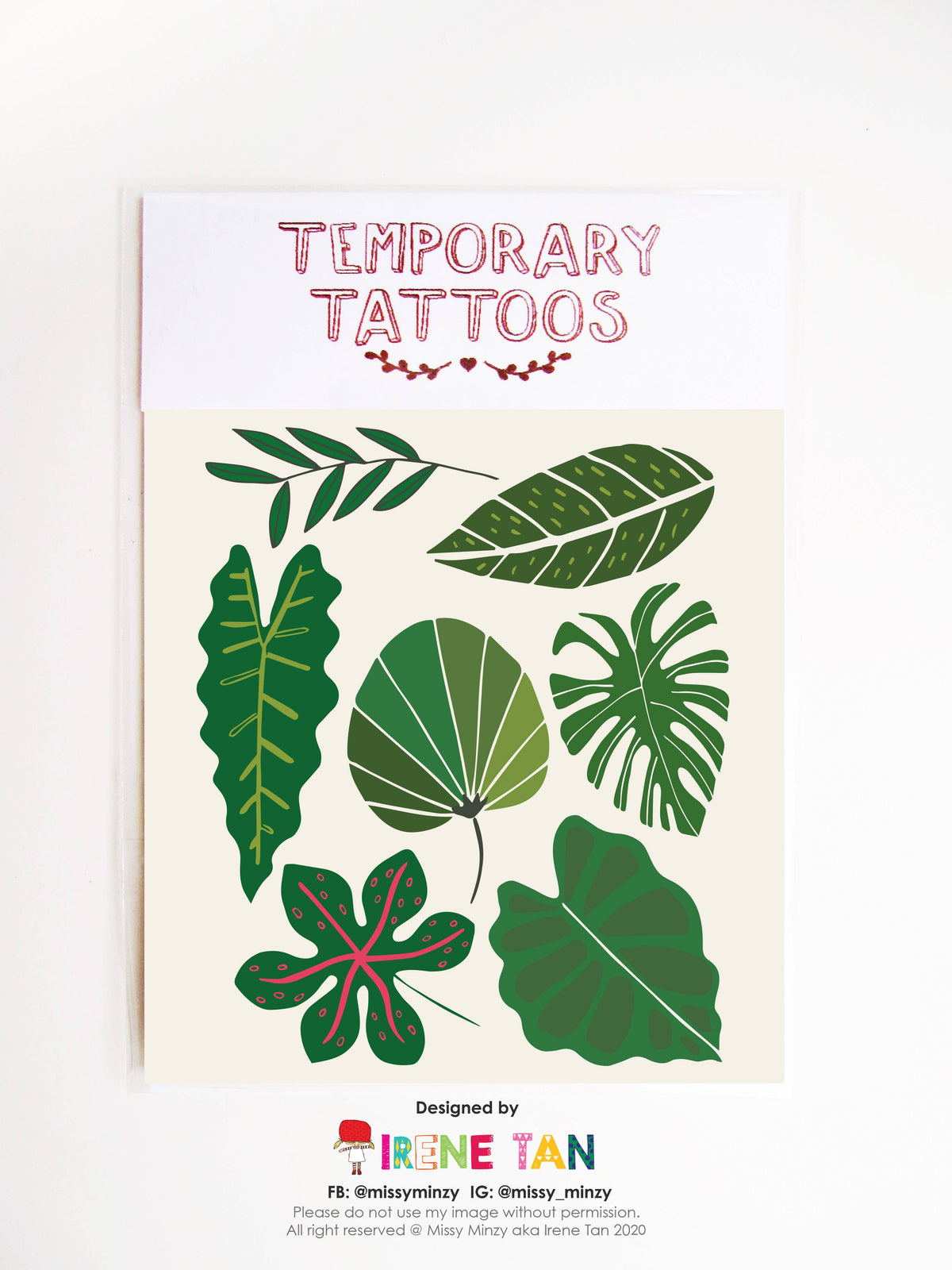 Tropical Leaves Temporary Tattoos