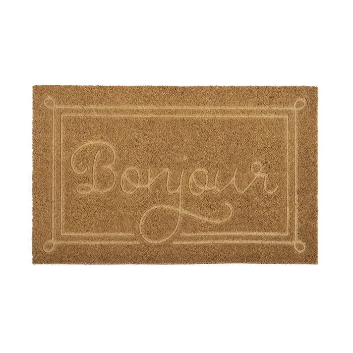 Bonjour Etched Doormat - PVC Backed Coir