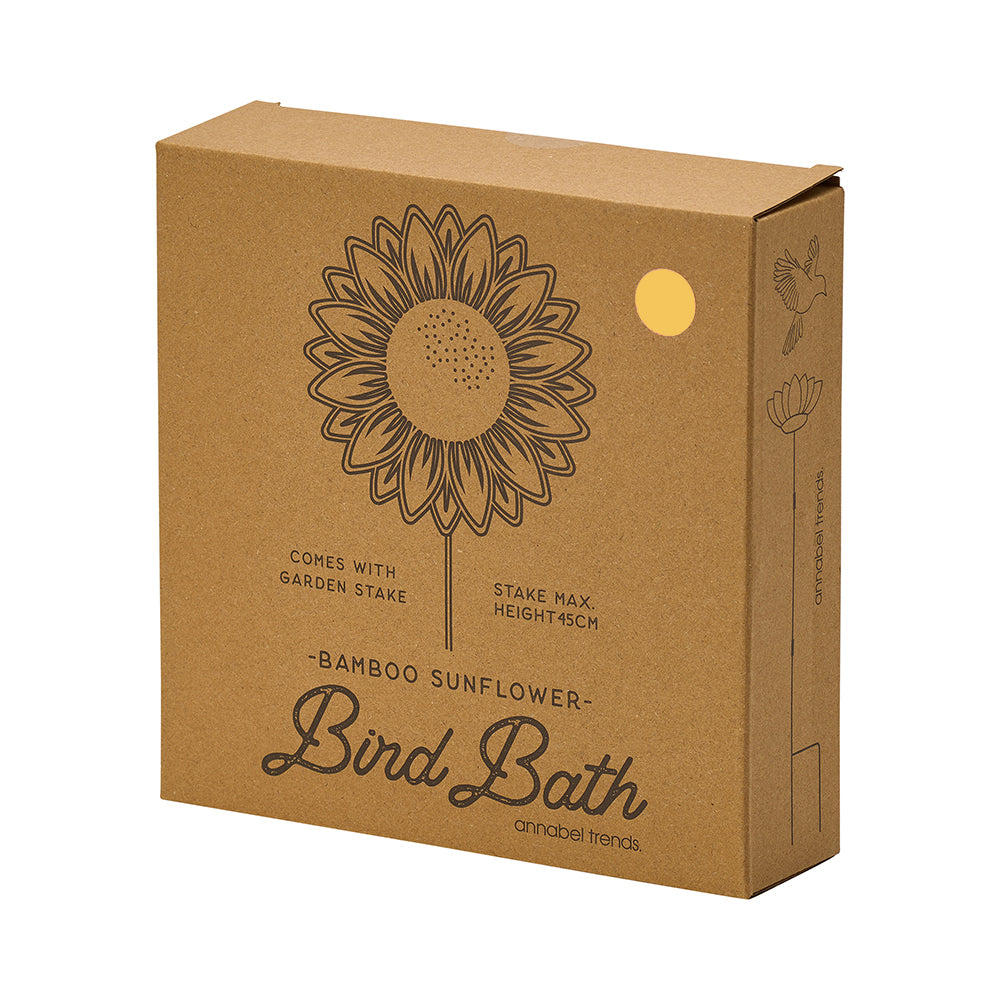 Bird Bath Bamboo Sunflower Pink