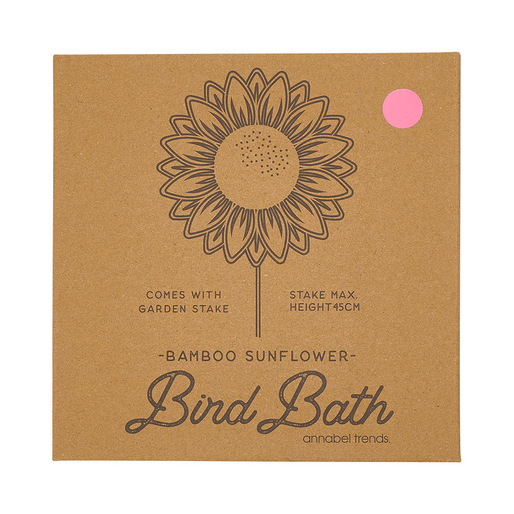 Bird Bath Bamboo Sunflower Pink