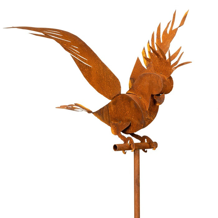 Cockatoo Wings Spread Stake Rust Rust
