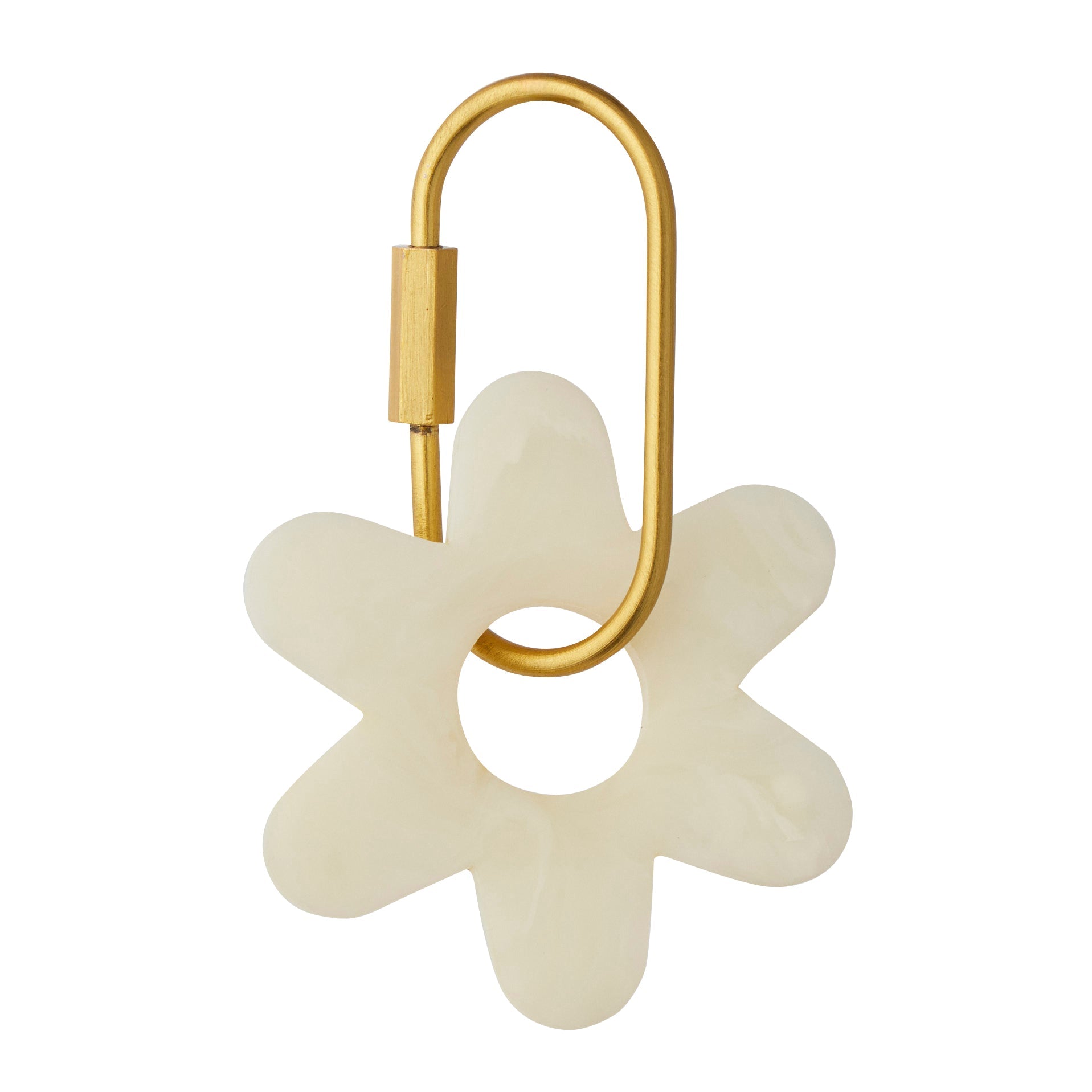 Kip Resin Flower Key Ring Ivory