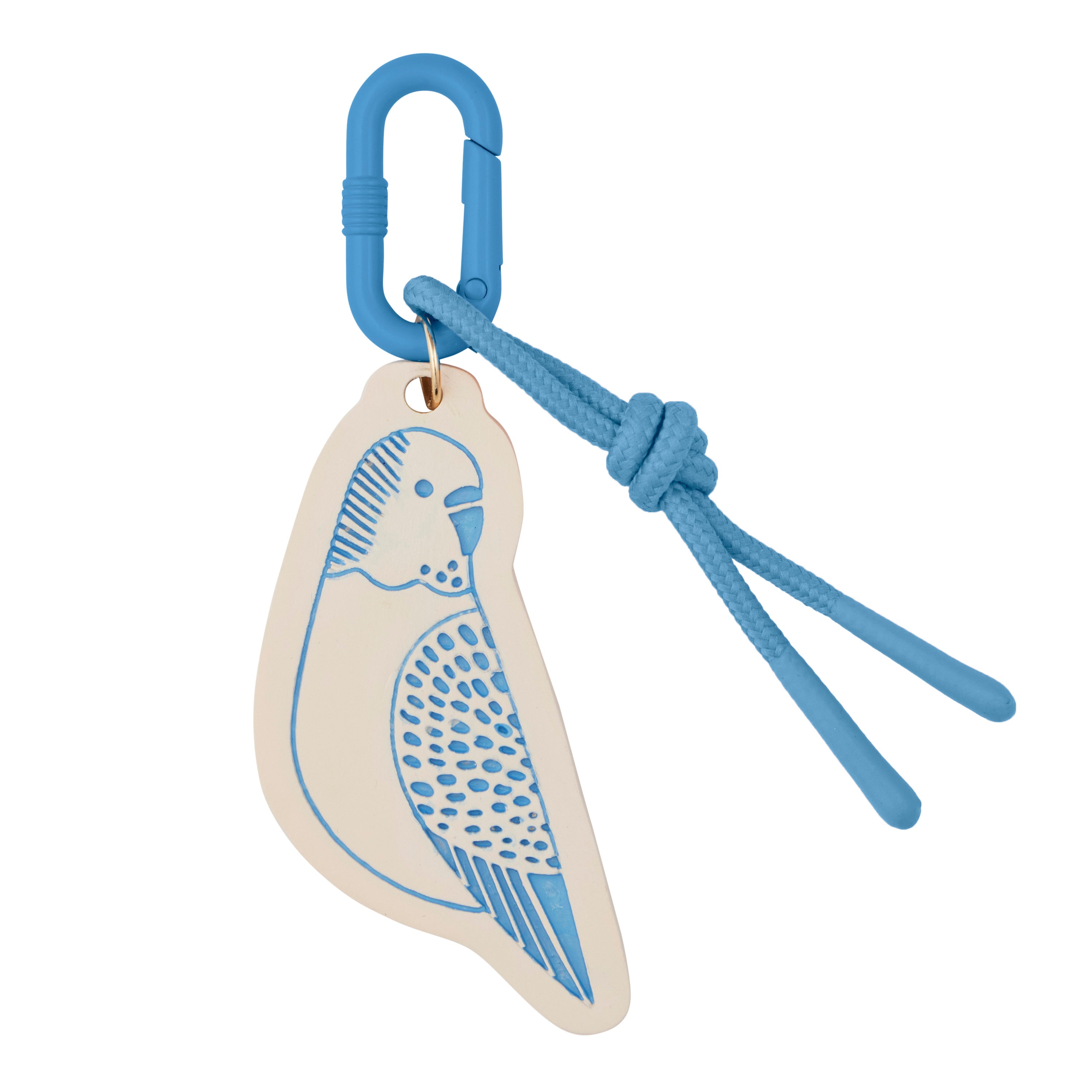 Kylie Resin Key Ring Blue Cream