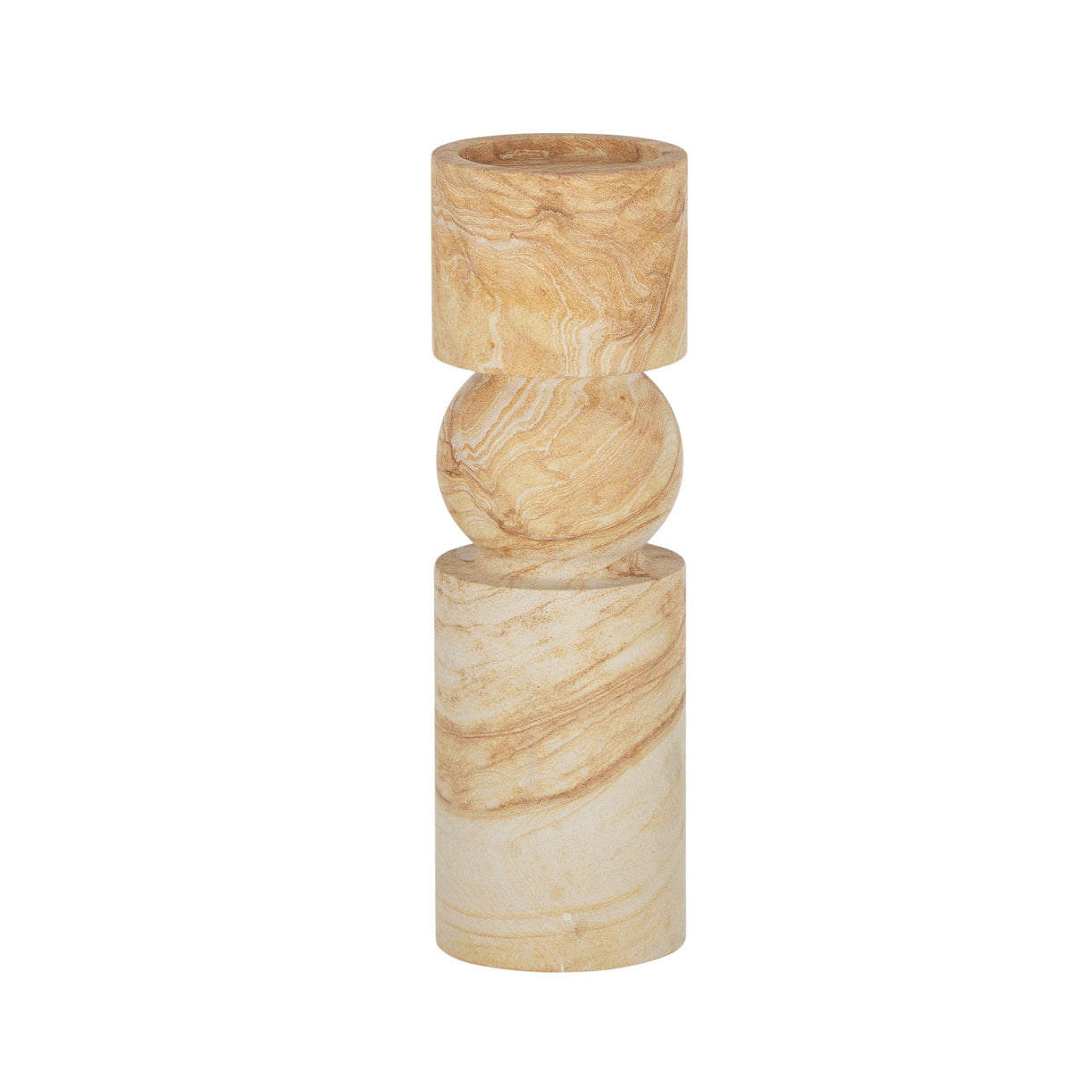 Uma Sandstone Candle Holder Tan 9X9X30CM