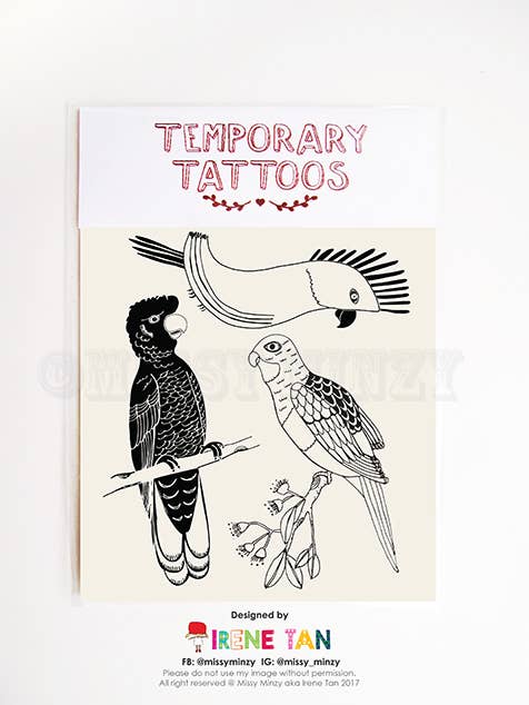 Australian Birds Temporary Tattoos