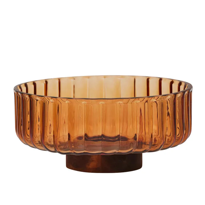 Mardin Glass/Wood Footed Bowl