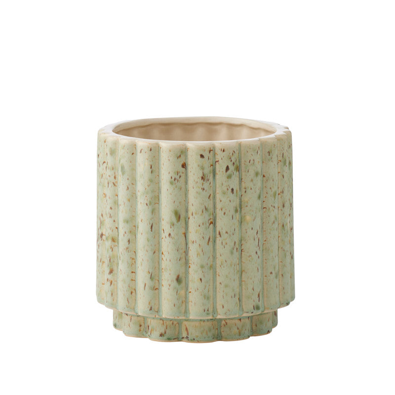 Barona Cer Pot Green Brown