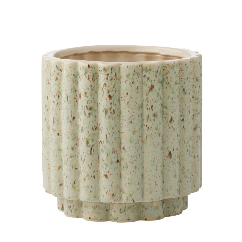 Barona Cer Pot Green Brown