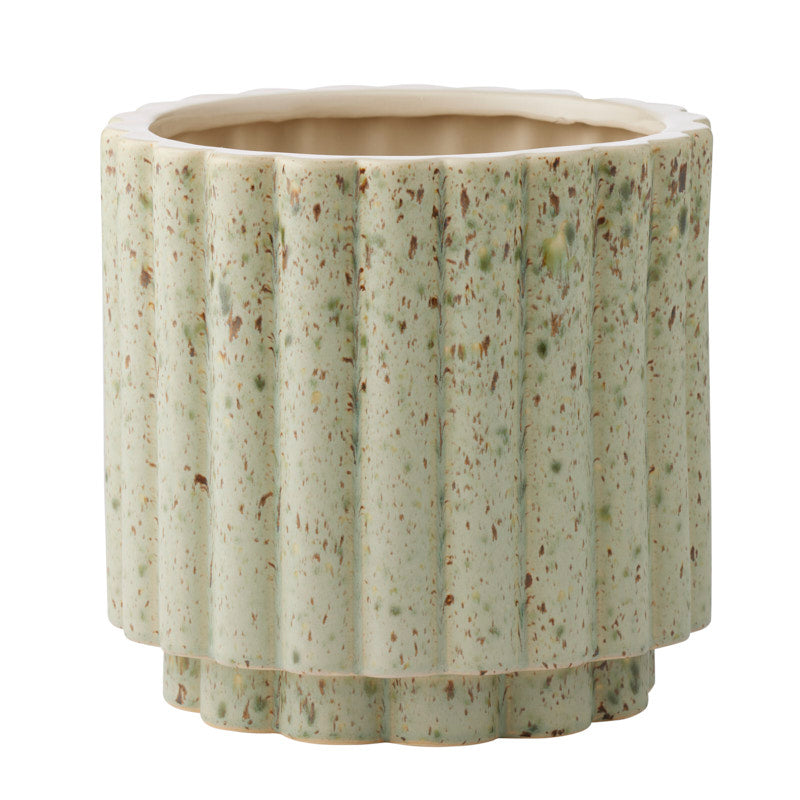 Barona Cer Pot Green Brown