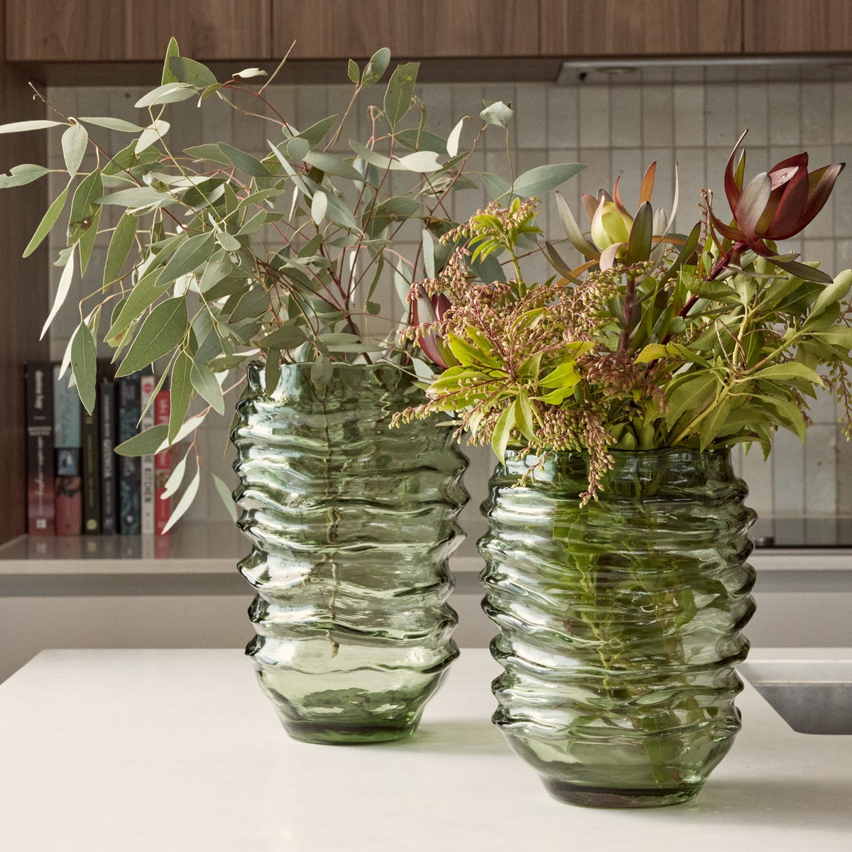 Blair Glass Vase Green 17.5X22CM