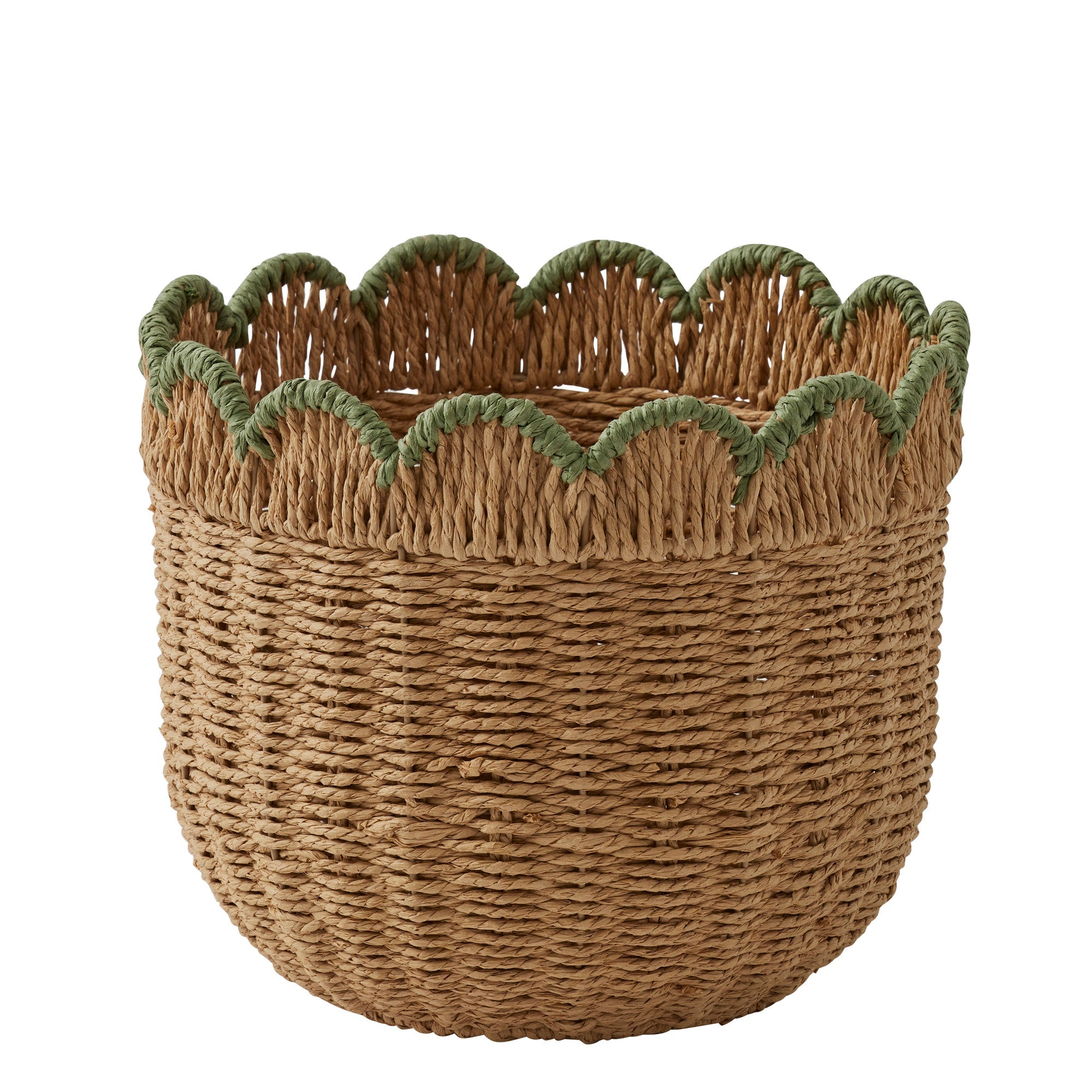 Martha Paper Basket Natural Green