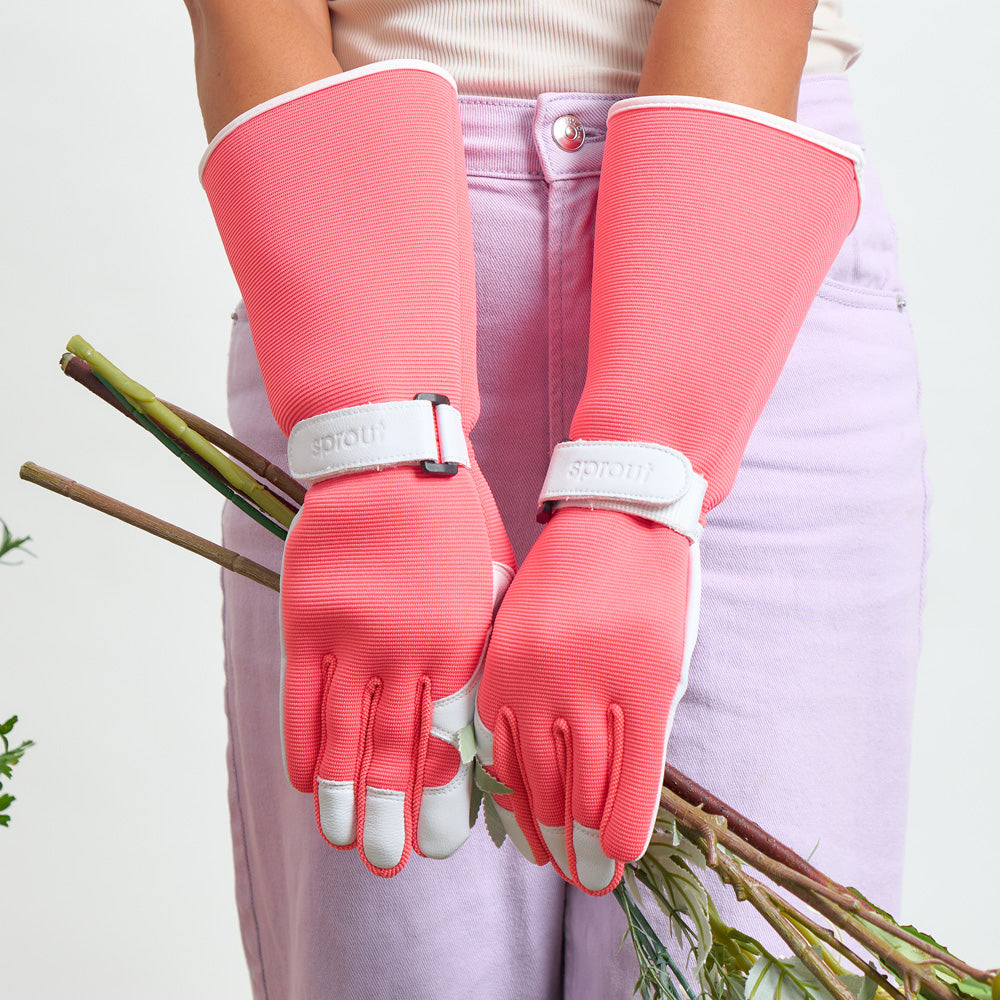 Sprout Goatskin Gloves - Long Sleeve Coral