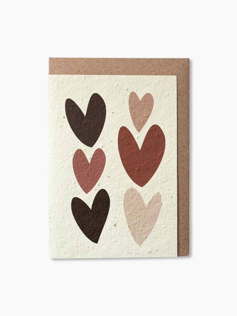 Plantable Card - Pink Lovehearts