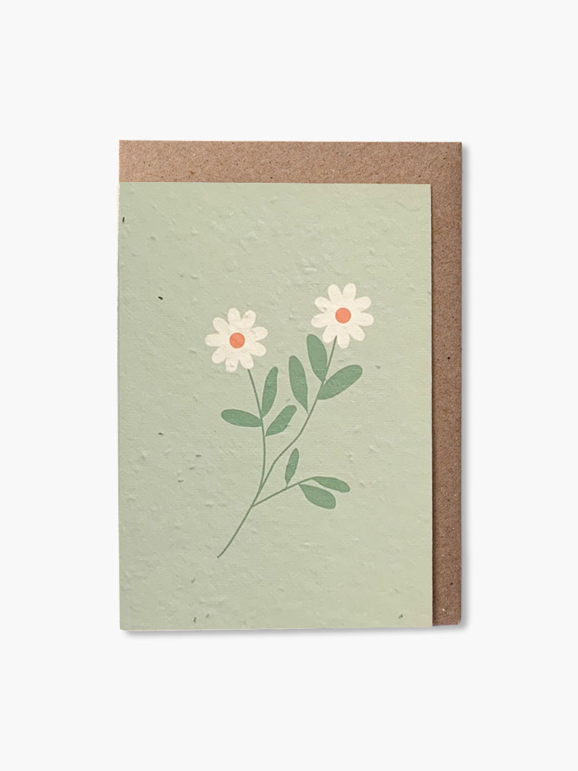 Plantable Card - Green Daisies